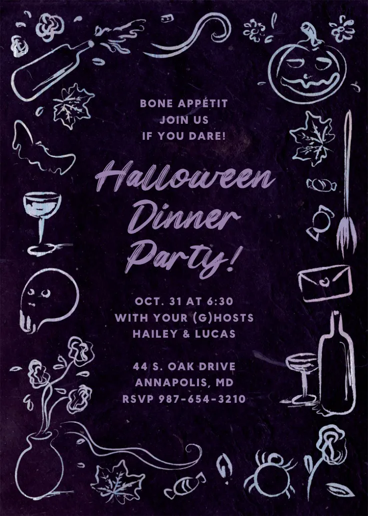 Dare to dine - cadılar bayramı partisi davetiyesi